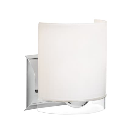 Besa Lighting Celtic Wall Sconce, Opal Glossy/Clear, Chrome Finish, 1x60W Incandescent 1WZ-CELTICCL-CR